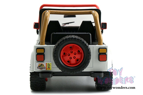 Jada Toys Jurassic World - Jeep Wrangler Off Road (1992, 1/24 scale diecast model car, Milk White) 97806